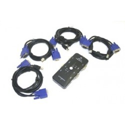 4-PORT USB 2.0 & VGA/SVGA KVM SWITCH BOX with 4 SETS OF CABLES