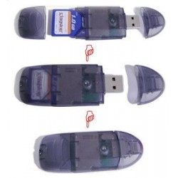 24 in 1 USB 2.0 SD/MMC/RS MMC Card Reader and Pen Drive (SDHC upto 32GB/Win 7 & 8 ready)