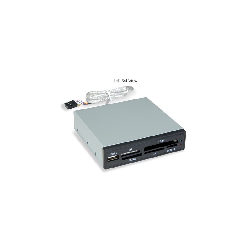 Internal 64-in-1 Multi Flash Media Card Reader - USB 2.0, Black, 3.5", Self Powered, SDHC Support, Vista /7 Ready