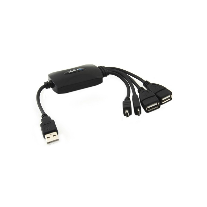 4-PORT USB 2.0 HUB – BUS-POWERED FLEXIBLE LIBERATOR CABLE (Mini, Micro, USB ports)