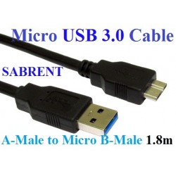Micro USB 3.0 High-Speed Cable A Male to Micro B Male Connection