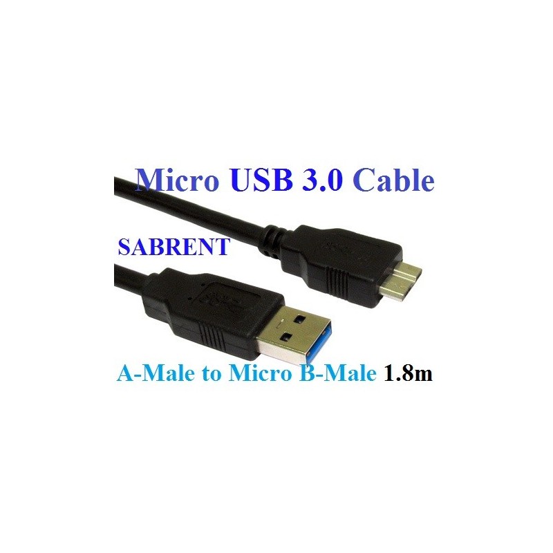 Micro USB 3.0 High-Speed Cable A Male to Micro B Male Connection