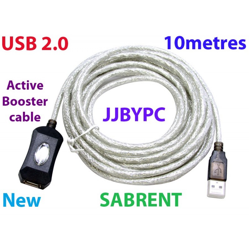 Sabrent 10 Metres USB 2.0 ACTIVE EXTENSION CABLE TYPE A MALE TO TYPE A FEMALE