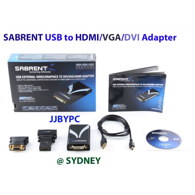 USB 2.0 to DVI/HDMI/SVGA Display Adapter (1280x1024)