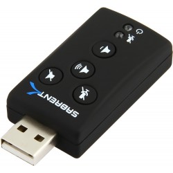 Sabrent USB 2.0 Virtual External 7.1 3D Surround Sound Card Adapter - USB-AUDD
