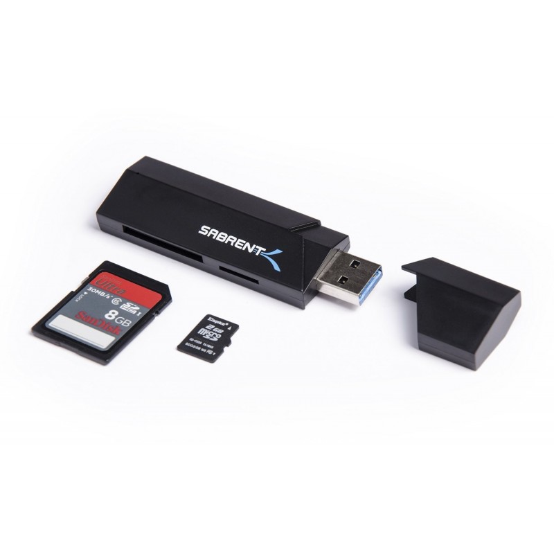 Sabrent 2Slot USB 3.0 Flash Memory Card Reader Windows, Mac, Linux