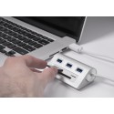 Sabrent HB-MACR MAC & PC 3 Port USB 3.0 Hub w/ CF/SD/Micro SD Card Reader - Silver