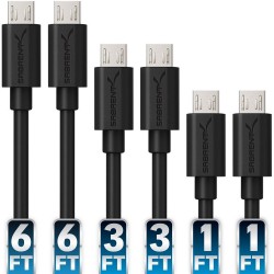 Sabrent Premium Micro USB High Speed Cables 22AWG (2x 2m + 2x 1m + 2x 0.5m)