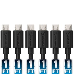 Sabrent CB-UM61 6-Pack 12-inch (0.3m) 22AWG Premium Micro USB High Speed Cables