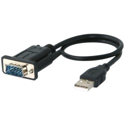 Sabrent USB 2.0 TO SERIAL CABLE ADAPTER / USB A-MALE & SERIAL 9-PIN MALE WITH THUMBSCREWS CONNECTORS