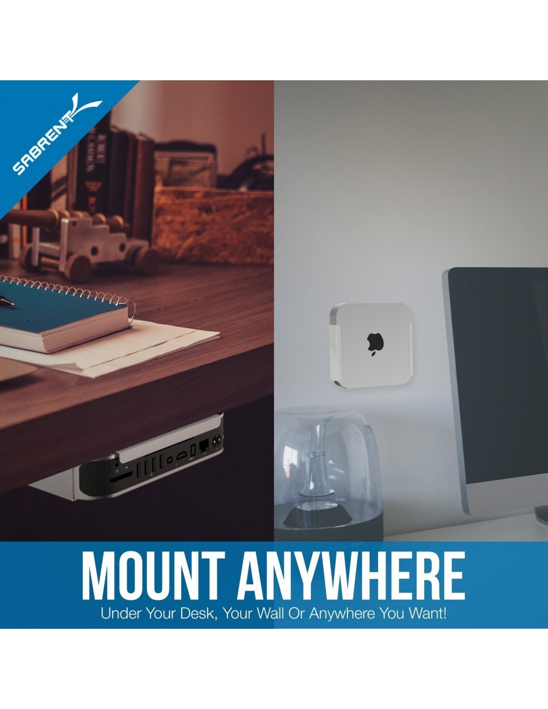 Sabrent Mac Mini Vesa Mount Wall Mount Under Desk Mount Bk Macm