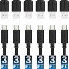 Sabrent CB-C6X3 [6-Pack] 22AWG Premium 1metre USB-C to USB A 2.0 Sync and Charge Cables [Black]