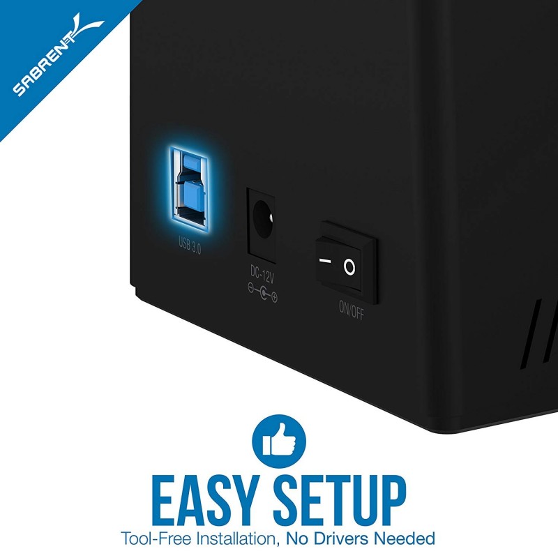 ECHD2B Sabrent USB 3.0 to SATA Dual Bay External HDD / SSD Docking Station