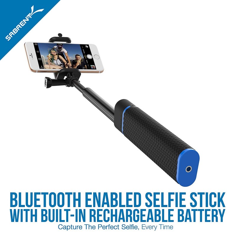 Sabrent Bluetooth Selfie Stick with built-in 5200mAh battery Charger (GR-SSTK)