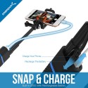 Sabrent GR-SSTK Bluetooth Selfie Stick with built-in 5200mAh battery Charger